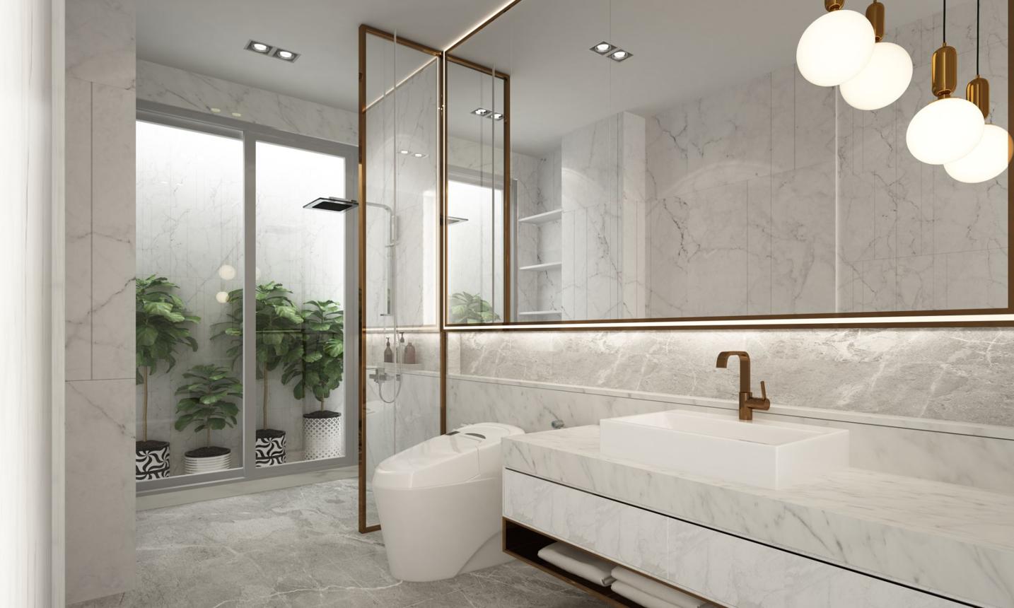 kohler Luxury Bathroom Solutions Surat featuring a freestanding bathtub, designer wash basin, premium faucets, luxury shower system, and modern bathroom interiors.